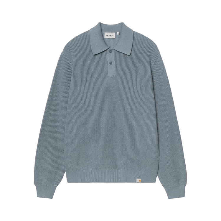 Carhartt WIP Long-Sleeve Miles Polo "Shady Blue"