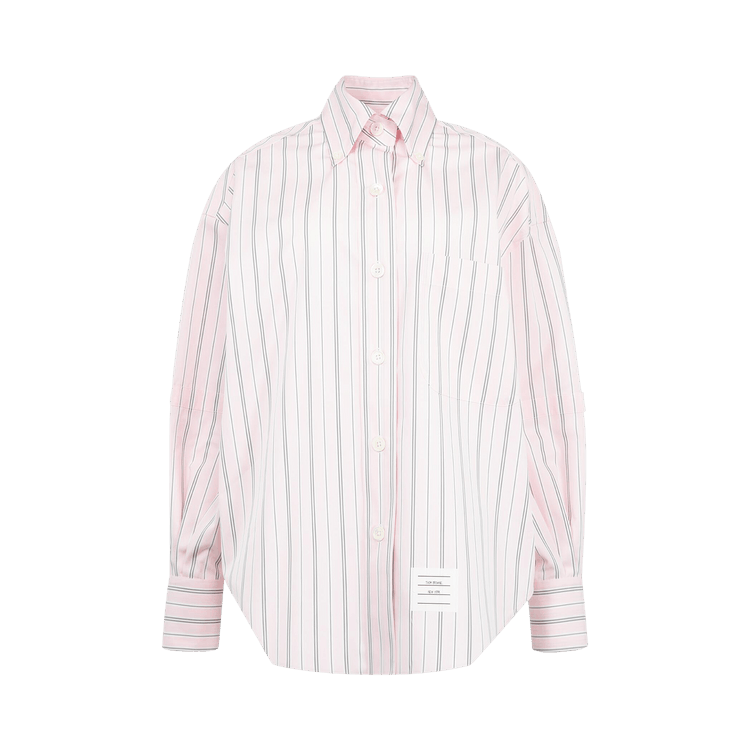 Thom Browne Supersized Long-Sleeve Point Collar Shirt "Light Pink"