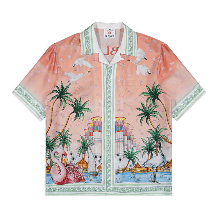 Casablanca Cuban Collar Short-Sleeve Shirt "Ethereal"