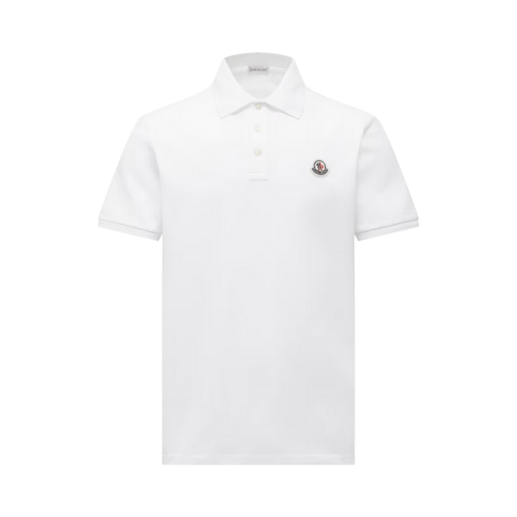 Moncler Short-Sleeve Polo "White"