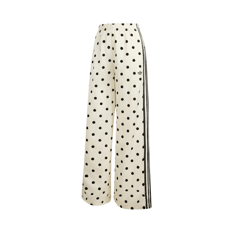 Adidas Satin Polka Dots Wide Leg Pants "Off White"