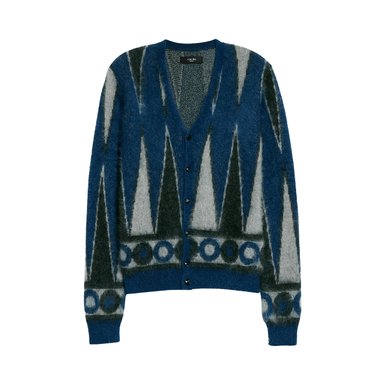 Amiri Backgammon Brushed Cardigan "Green/White"