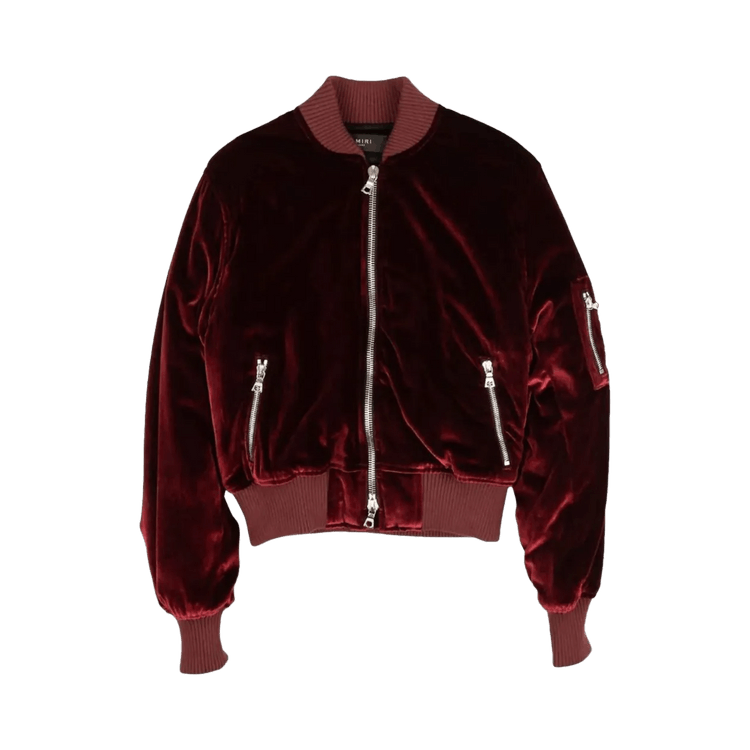 Amiri Velvet Satin Bomber "Burgundy"