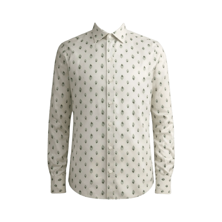 Amiri Peacock Long-Sleeve Shirt "Ivory/Green"