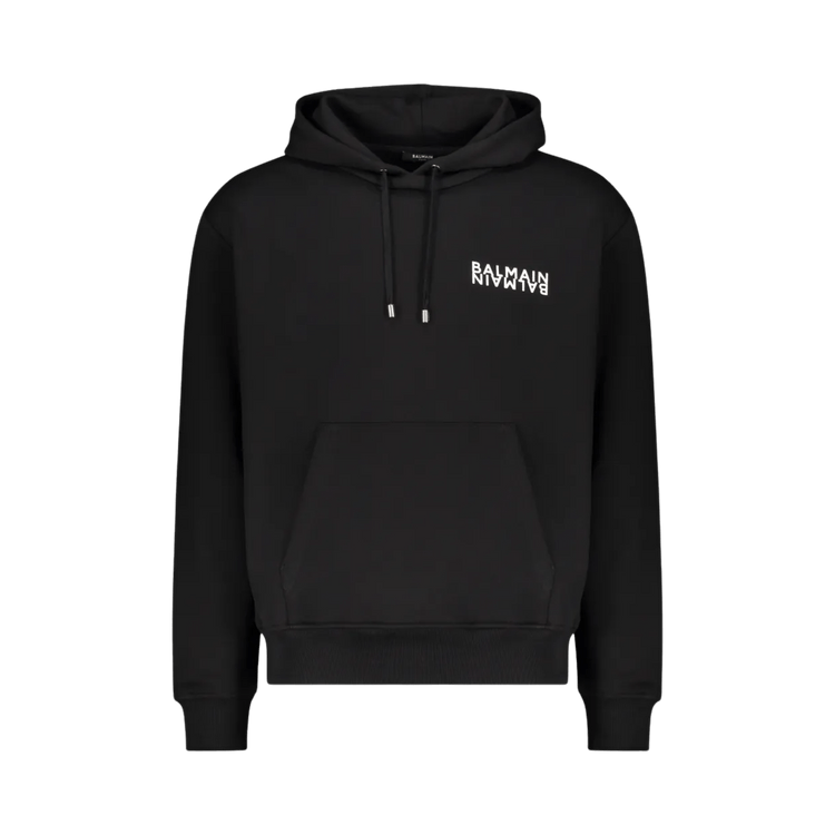 Balmain Double Logo Cotton Hoodie "Black"