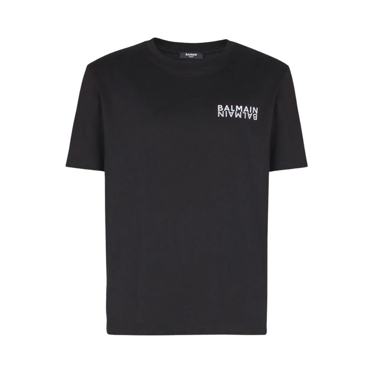 Balmain Double Logo Cotton T-Shirt "Black"