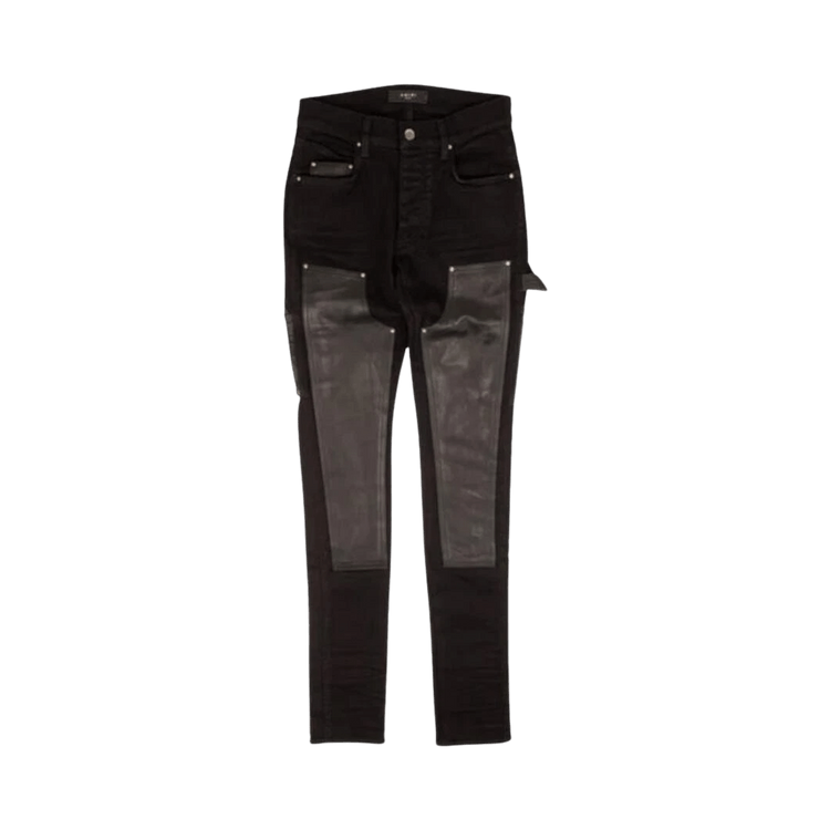 Amiri Denim Leather Workman Pant "Black"