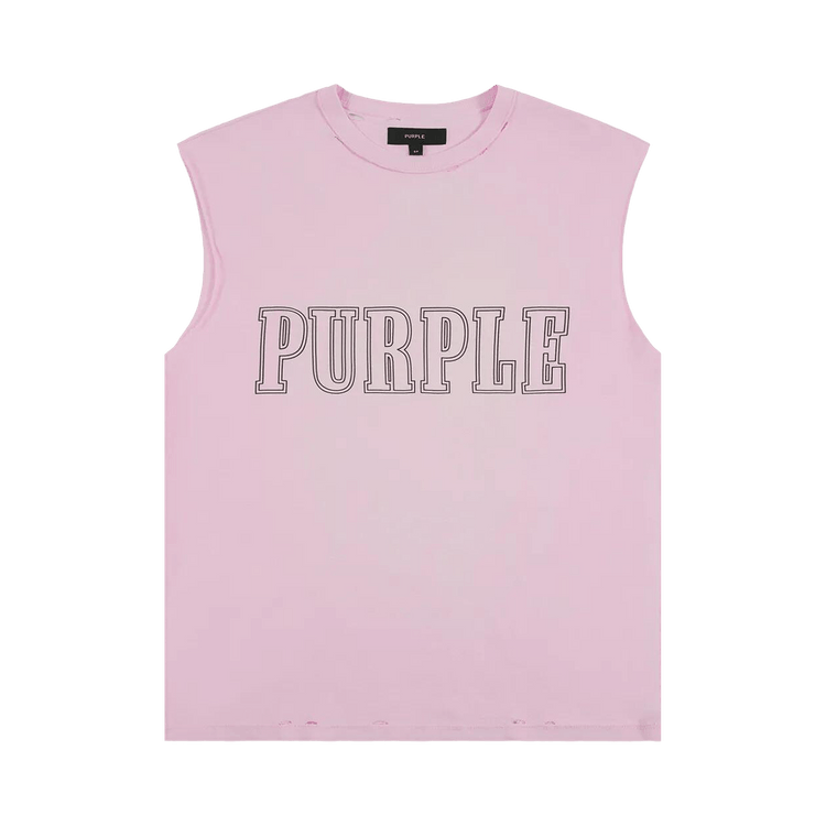 PURPLE BRAND Textured Sleeveless T-Shirt "Pink"
