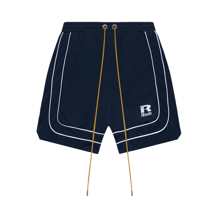 Rhude Mesh Piping Baggy Track Shorts "Navy"