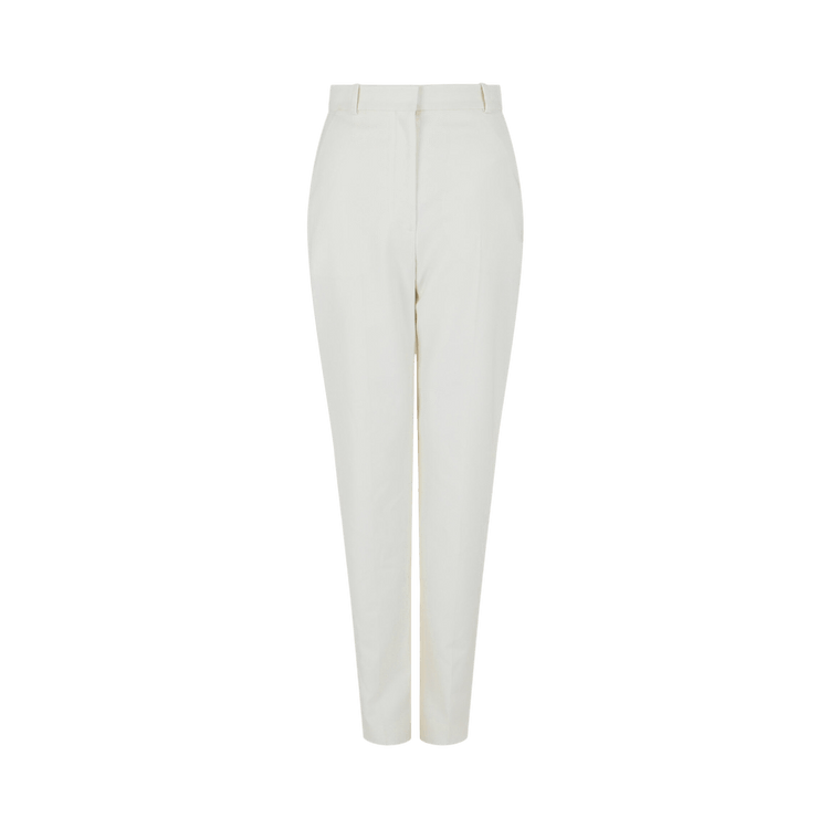 Alexander McQueen High Waisted Wool Pants "Ivory"