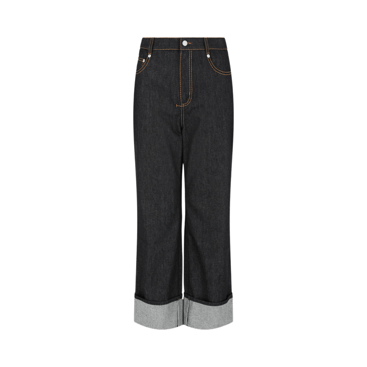 Alexander McQueen Contrast Stitching Denim Pants "Dark"
