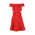 Alexander McQueen Off-Shoulder Sliced Mini Dress "Lust Red"