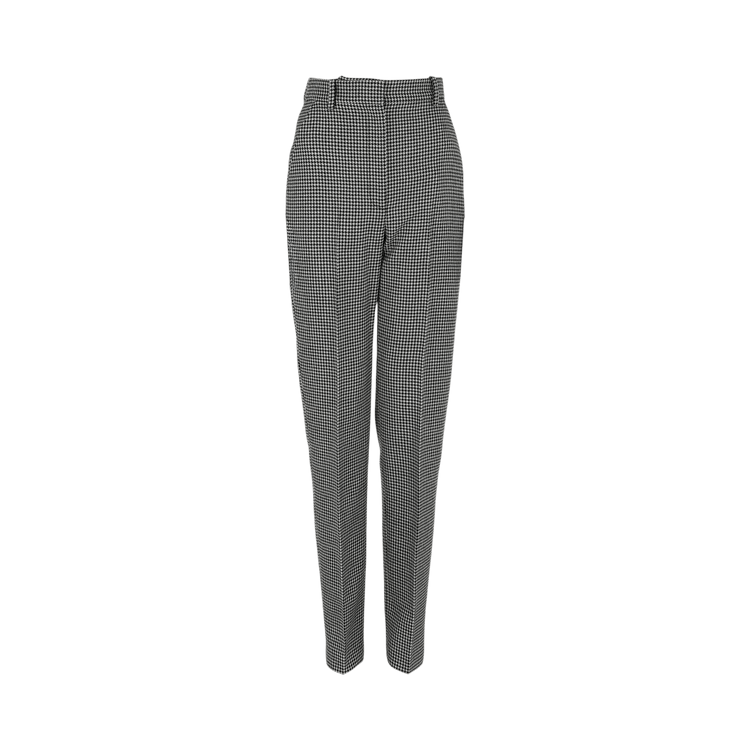 Alexander McQueen Houndstooth Wool Pants "Black/Ivory"