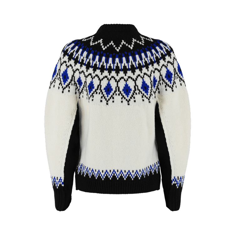 Alexander McQueen Fair Isle Knit Sweater "Ivory/Blue"