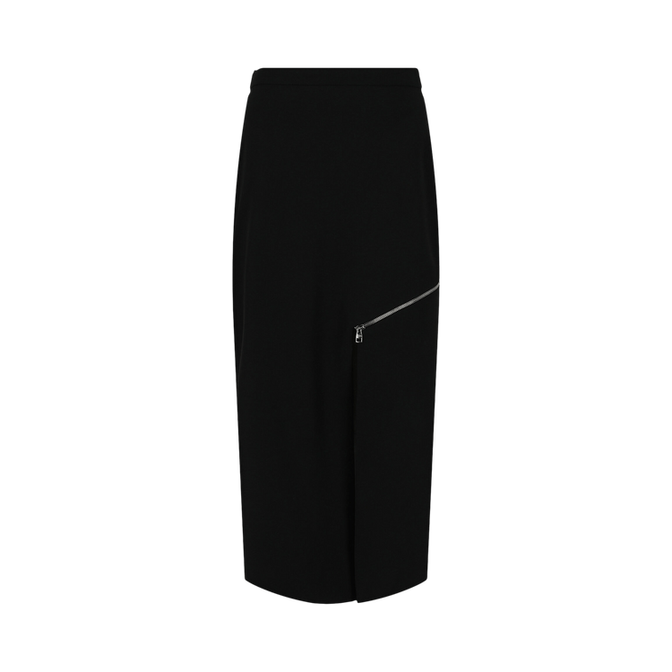 Alexander McQueen Zip-Detailed Midi Skirt "Black"