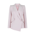 Alexander McQueen Asymmetric Double Breasted Blazer "Porcelain"
