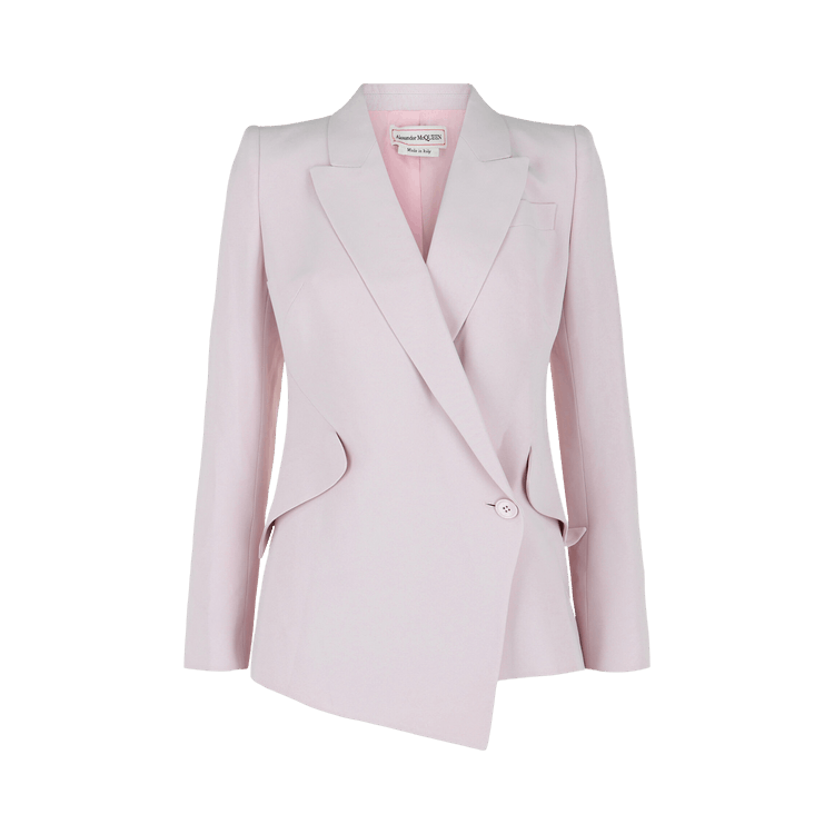 Alexander McQueen Asymmetric Double Breasted Blazer "Porcelain"