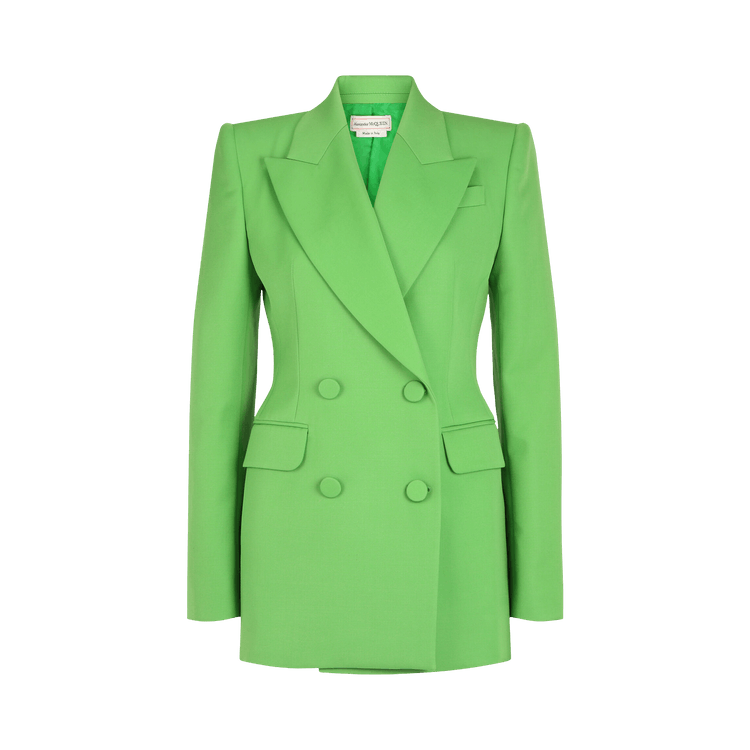 Alexander McQueen Fitted Double-Breasted Blazer "Acid Green"