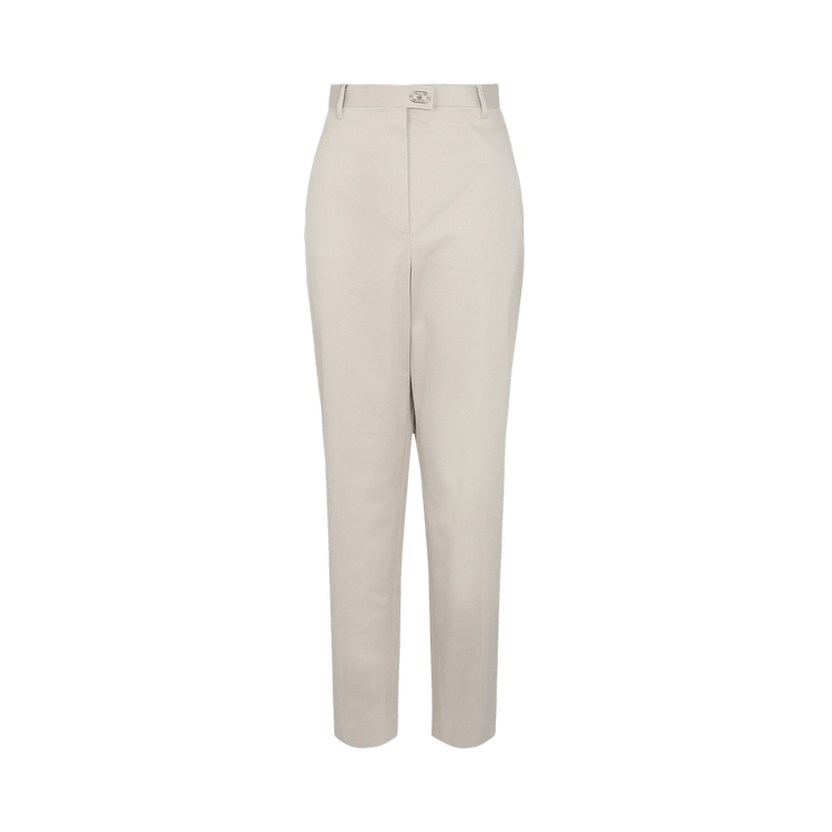 Ferragamo Tailored Cotton-Blend Tapered Trouser "Light Grey"