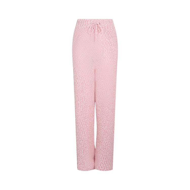Ferragamo Cotton Bouclé Knitted Pants "Light Pink"
