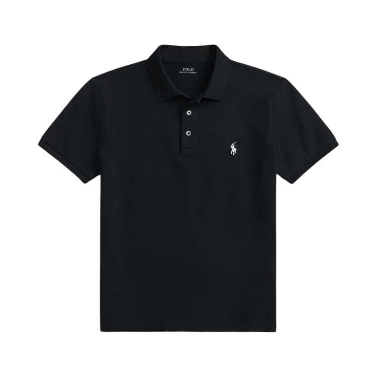 Polo Ralph Lauren Short-Sleeve Stretch Mesh Polo With Button Placket "Black"