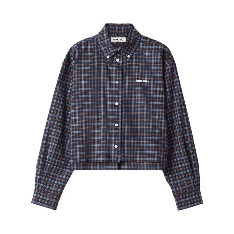 Miu Miu Tartan Camicie "Blu/Cacao"