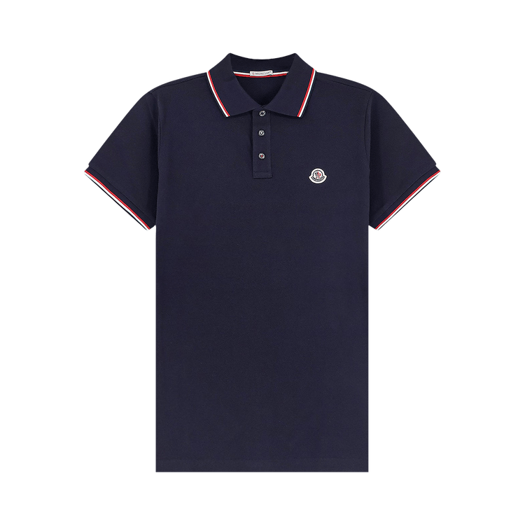 Moncler Short-Sleeve Polo "Black/Navy"