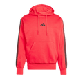 Adidas Essentials 3-Stripes Fleece Hoodie "Pure Ruby / Black"
