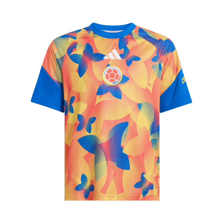 Adidas Colombia 26 Home Pre Match Jersey "Glow Blue / Semi Lucid Red / Impact Yellow"