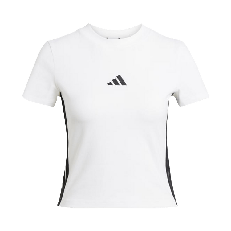 Adidas Essentials 3-Stripes Slim Tee "White / Black"