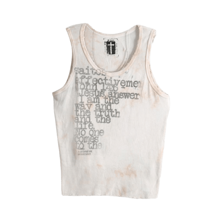 SAITOS Faded Text Tank "Cream"