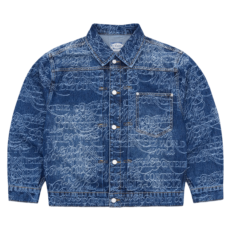 Corteiz Handwritten Denim Jacket "Midwash Indigo"