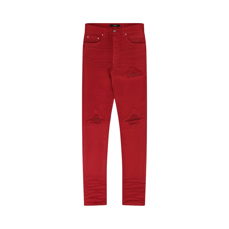 Amiri MX1 Waxed Skinny Jeans "Red"