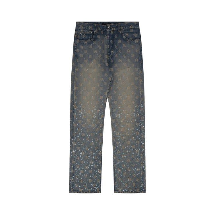 Amiri Crystal Burst MA Paisley Straight Jean "Antique Indigo"