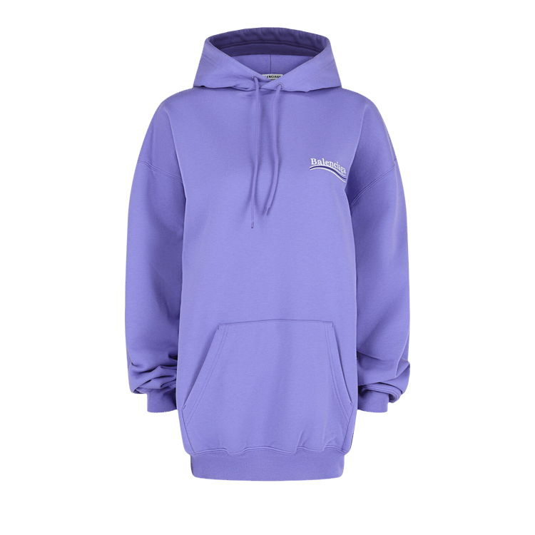 Balenciaga Embroidered Logo Medium Fit Hoodie "Light Purple/White/Blue"