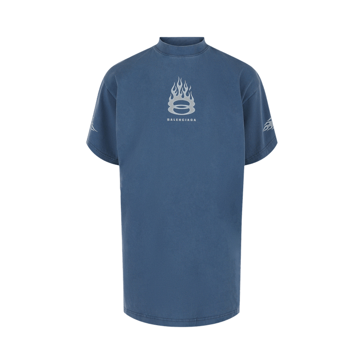 Balenciaga Burning Unity Oversized T-Shirt "Washed Out Blue"