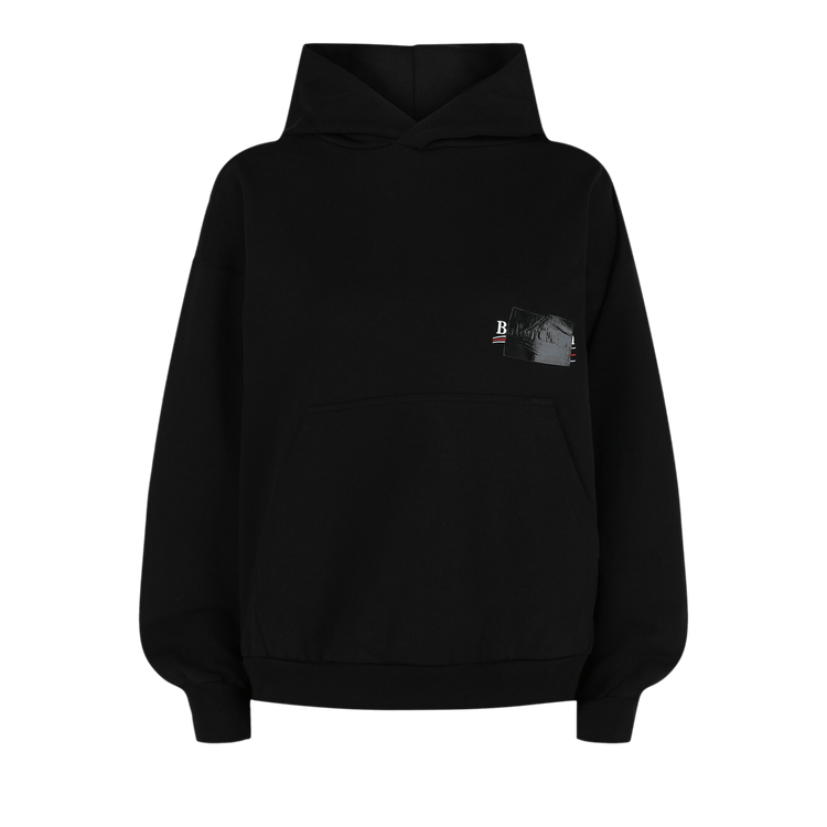 Balenciaga Concealed Logo Hoodie "Black/White/Red"