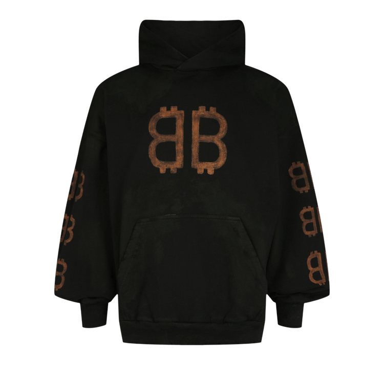 Balenciaga Crypto Medium Fit Hoodie "Washed Black"