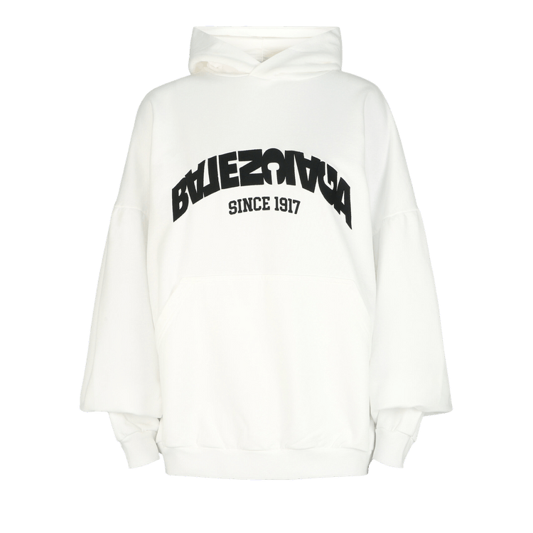 Balenciaga Backflip Logo Hoodie "White/Black"