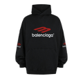 Balenciaga 3B Sports Icon Oversized Hoodie "Faded Black/Red/White"