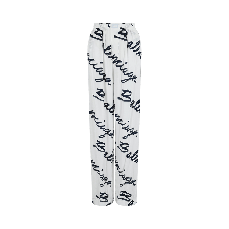 Balenciaga Scribble Pyjama Pants "White/Navy"