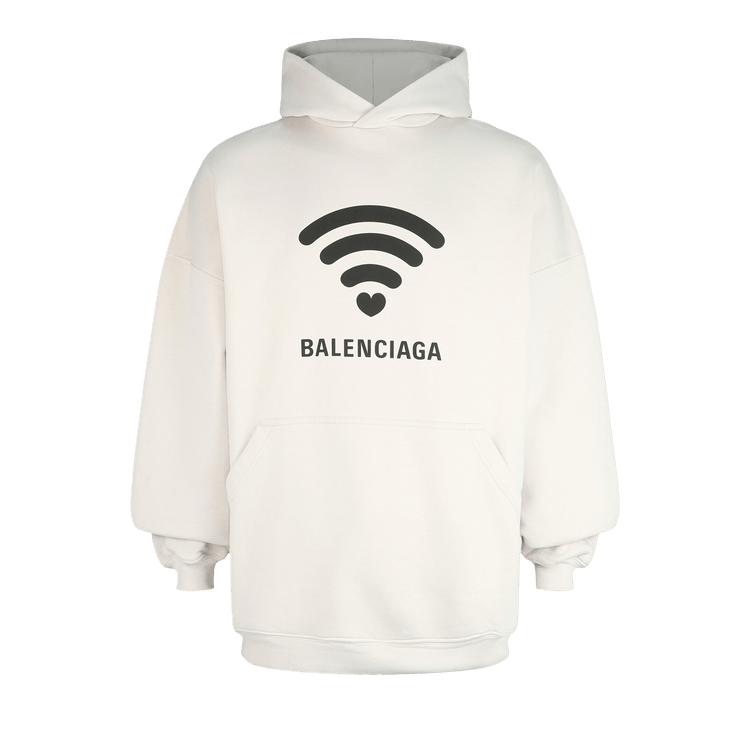 Balenciaga Love Graphic Print Hoodie "Off White/Black"