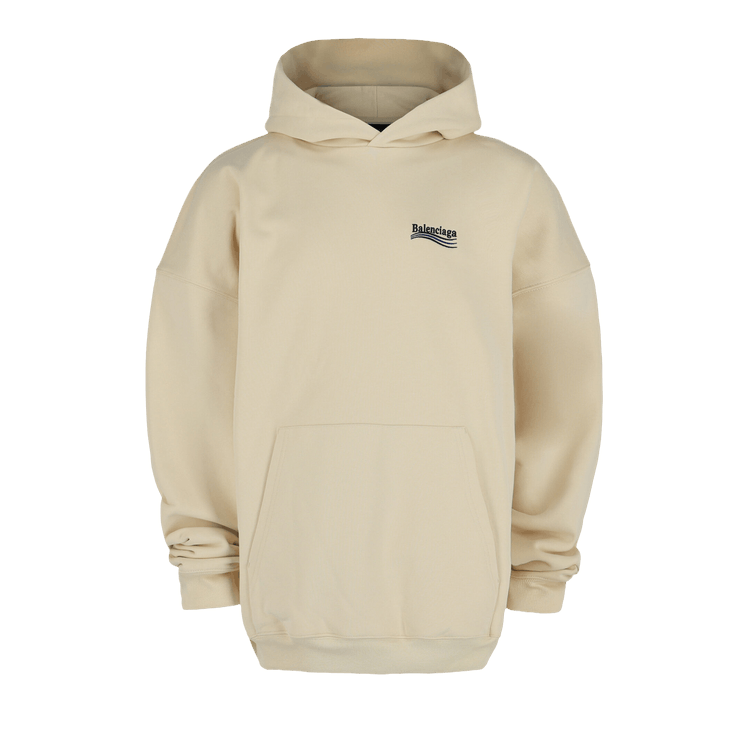 Balenciaga Political Campaign Logo-Embroidered Hoodie "Cream/Black/Blue"