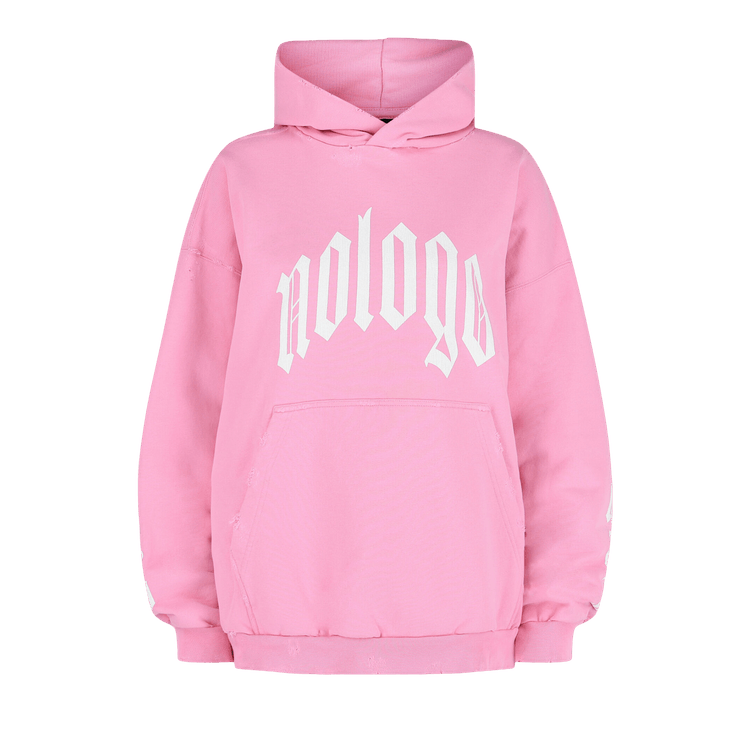 Balenciaga No Logo Hoodie "Light Pink/White"