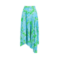 Balenciaga Dynasty Floral-Print Pleated Skirt "Blue/Green"