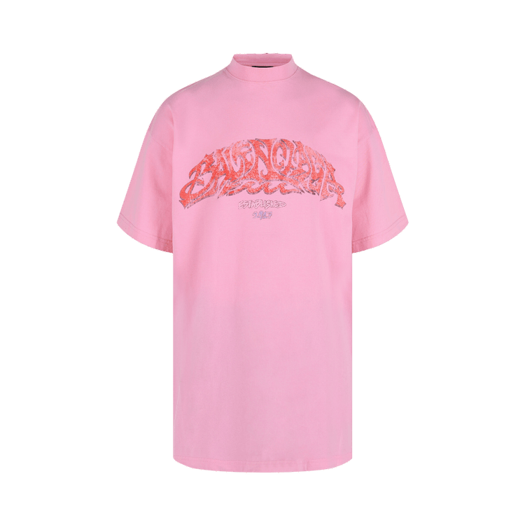 Balenciaga Offshore Logo Print Oversized T-Shirt "Pink/Red"