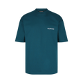 Balenciaga Embroidered Logo Medium Fit T-Shirt "Petrol Blue/White"
