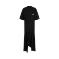 Balenciaga Political Campaign Pleated T-Shirt Dress "Black"