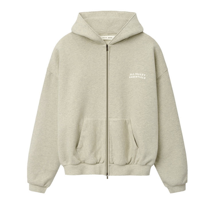 Fear of God Essentials 90s Zip-Up Hoodie "Washed Vanilla Heather"