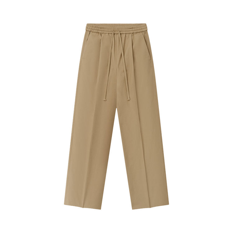 Fear of God Essentials Cotton Twill Pleat Front Drawstring Pant "Dune"